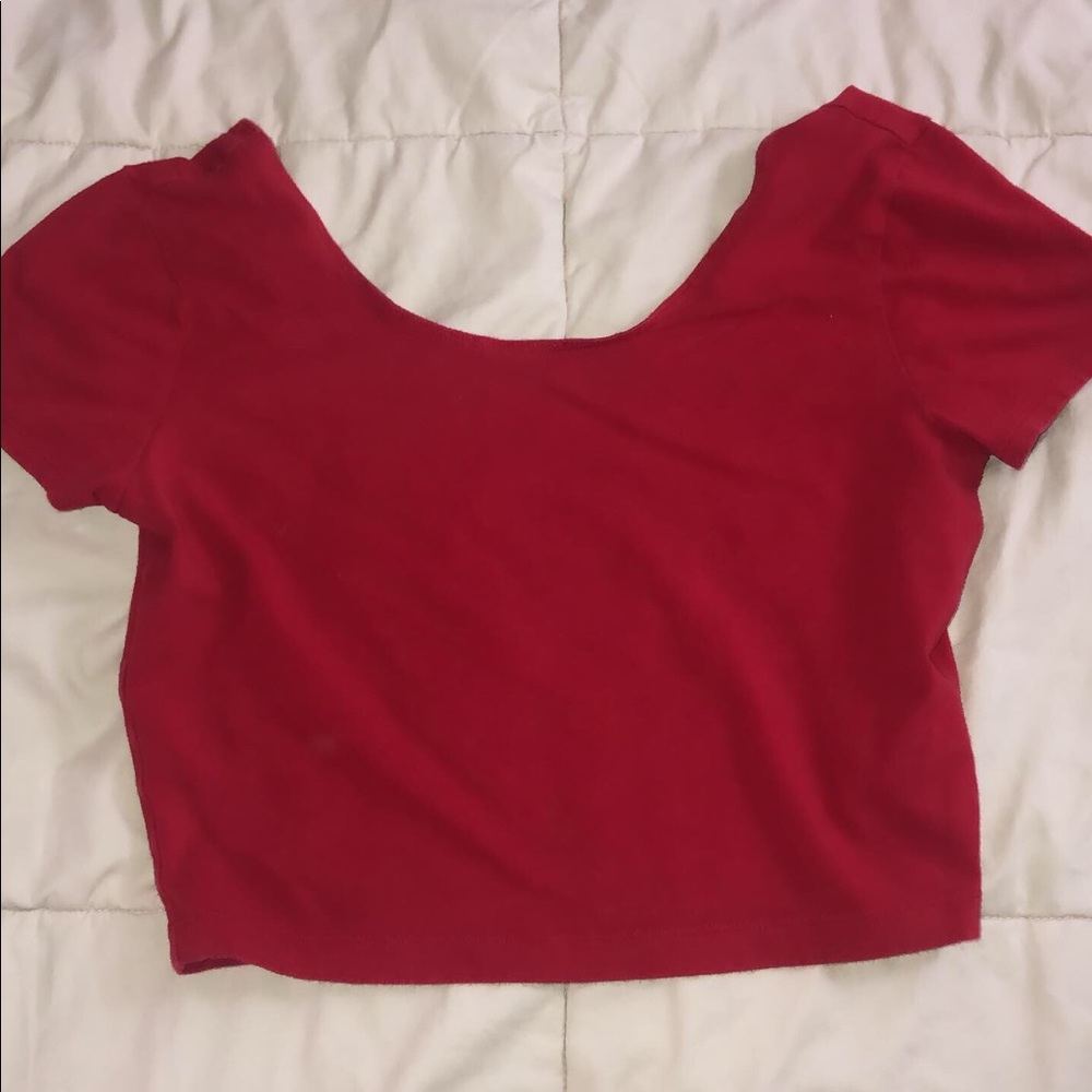Red crop top